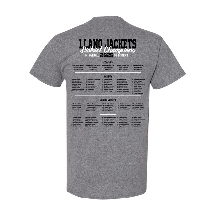Llano Yellow Jackets 2025 Football District Champs Cotton Shirt