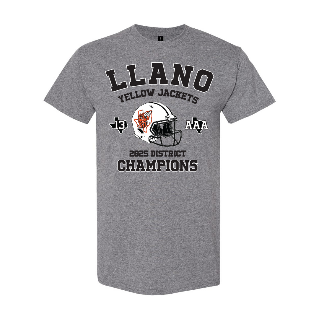 Llano Yellow Jackets 2025 Football District Champs Cotton Shirt