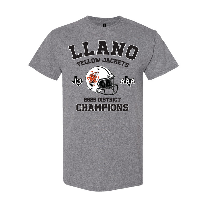 Llano Yellow Jackets 2025 Football District Champs Cotton Shirt