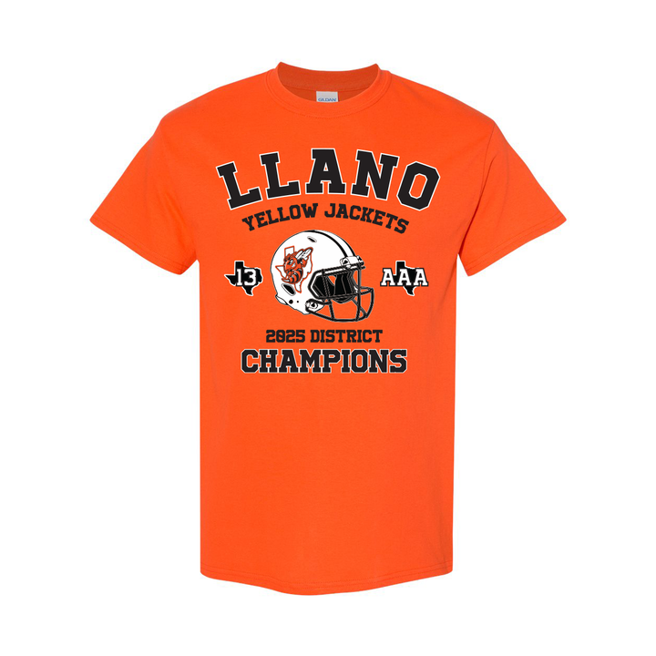 Llano Yellow Jackets 2025 Football District Champs Cotton Shirt